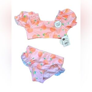 Peach Print Bikini Set - 4T
